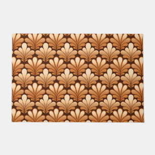 Paillasson Motif de coquille Art déco, cuivre et rouille Brow
