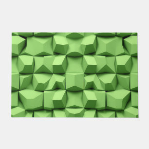 Paillasson Motif de cube géométrique 3D vert sauge