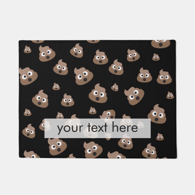 Paillasson Motif de Cute Poop Emoji (Devant)