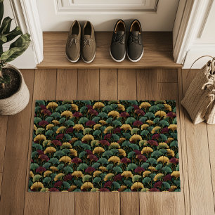 Paillasson Motif de feuille de Ginkgo sarcelle Bourgogne