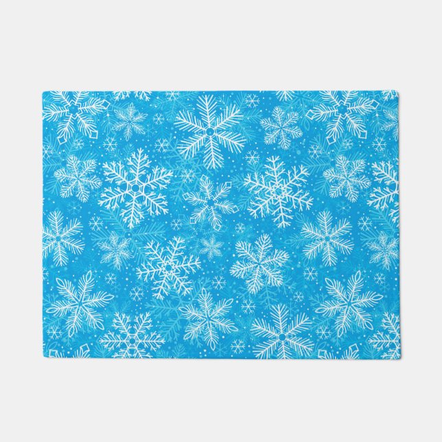 Paillasson Motif de flocons blancs (Devant)