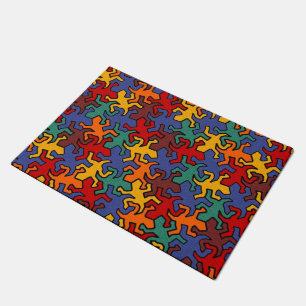 Paillasson Motif de Geckos de mosaïque - la terre colorée