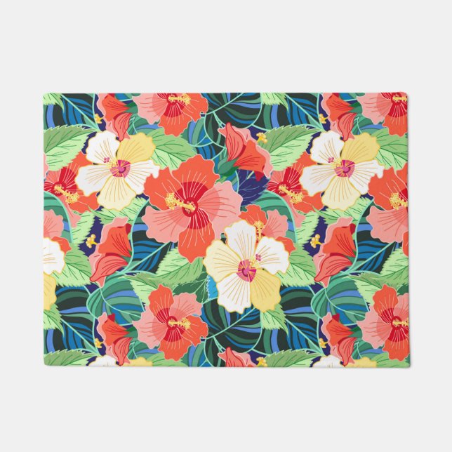 Paillasson Motif de l'Hibiscus coloré (Devant)