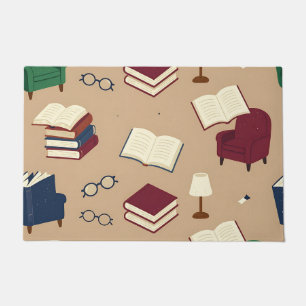 Paillasson Motif de livres de coin de lecture cosy