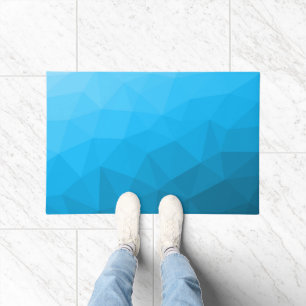 Paillasson Motif de maille géométrique à dégradé de cyan bleu