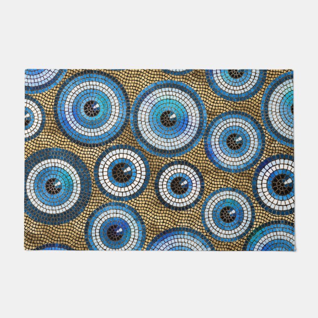 Paillasson Motif de mosaïque de l'oeil maléfique (Devant)