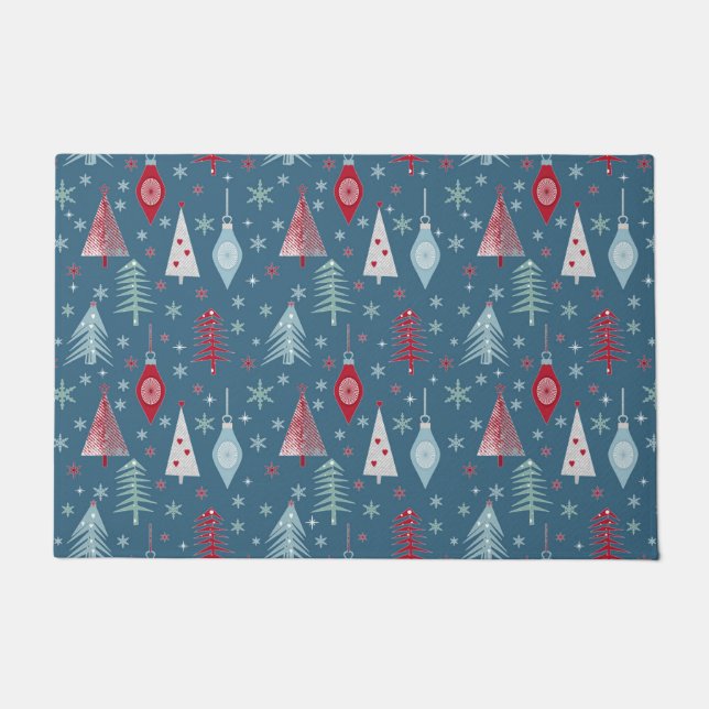 Paillasson Motif de Noël d'hiver. (Devant)
