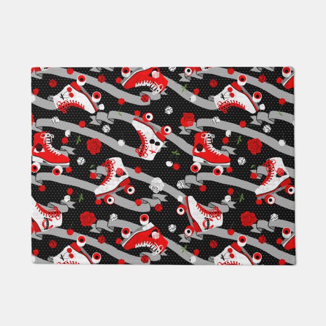 Paillasson Motif de patinage à roulettes Rockabilly (Devant)