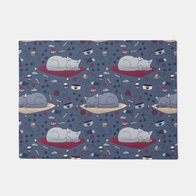 Paillasson Motif de rêve de chats doux et confortable (Devant)