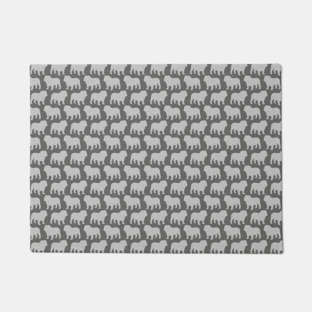 Paillasson Motif de silhouettes Bulldog | Amoureux des chiens (Devant)