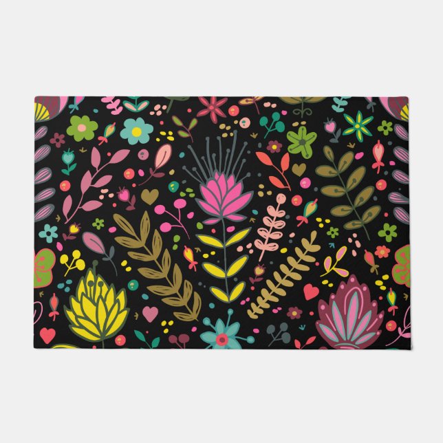 Paillasson Motif de surface Florale - Papier peint Fleurs Des (Devant)