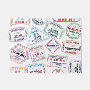 Paillasson Motif de tampon de passeport Imprimer