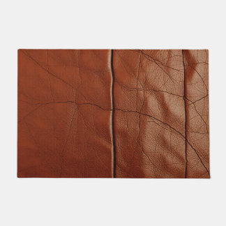 Paillasson Motif de texture de cuir brun riche