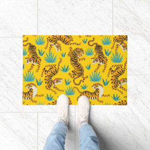 Paillasson Motif de tigre d'or asiatique