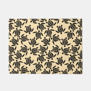 Paillasson Motif de tortue répétée de style côtier d'été