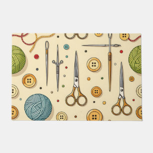 Paillasson Motif de tricot crochet outils de couture