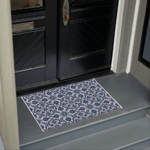 Paillasson Motif de tuiles florales Azulejos bleu-portugais
