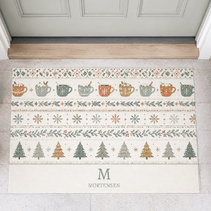 Paillasson Motif de vacances de Noël Monogramme