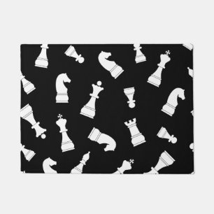 Paillasson Motif d'échecs noir et blanc unique