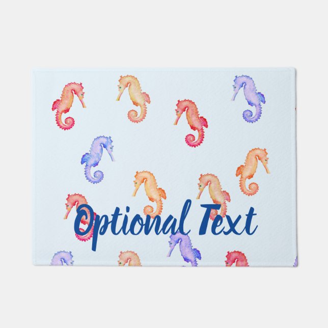 Paillasson Motif des hippocampes colorés (Devant)