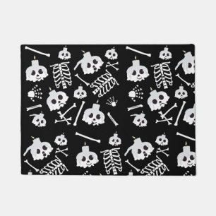Paillasson Motif des os crâniens de squelette d'Halloween