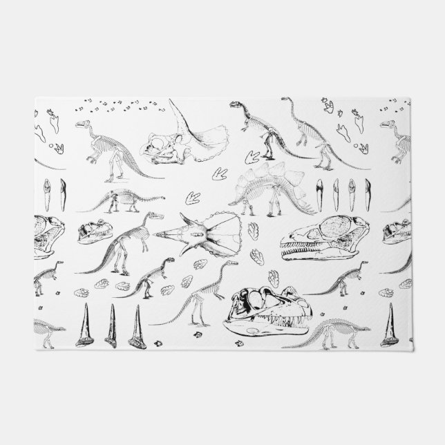 Paillasson Motif des os fossiles de dinosaures (Devant)