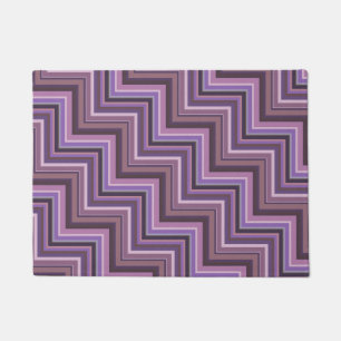 Paillasson Motif d'escaliers à rayures mauve