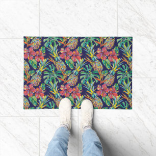 Paillasson Motif d'hibiscus à ananas tropicaux