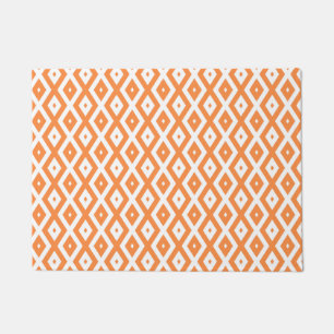 Paillasson Motif diamant orange et blanc