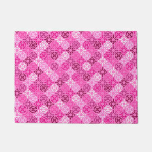 Paillasson Motif diamanté à filigrane rose