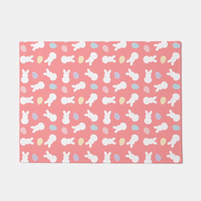 Paillasson Motif d'oeufs décoré de lapin de Pâques (Devant)