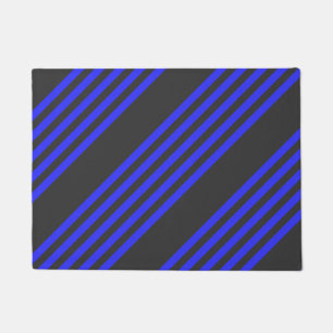 Paillasson Motif électrique bleu et charbon cinq bandes