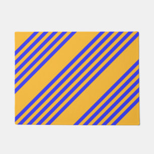 Paillasson Motif électrique bleu et jaune cinq bandes