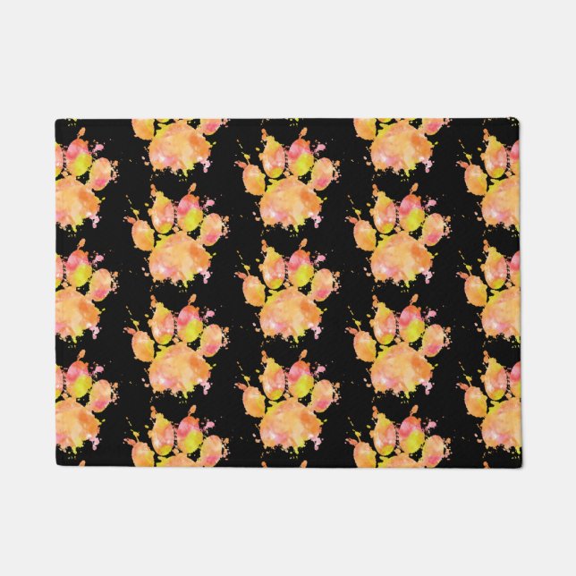 Paillasson Motif Empreinte de patte de l'Aquarelle (Devant)