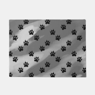 Paillasson Motif Empreinte de patte noir et blanc
