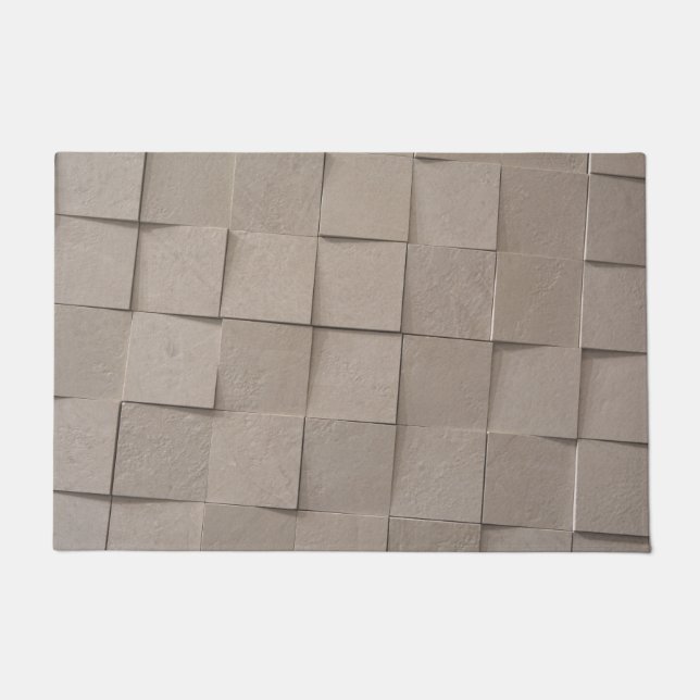 Paillasson Motif en carreaux beige de sable ivoire (Devant)
