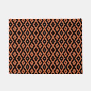 Paillasson Motif en diamant orange et noir