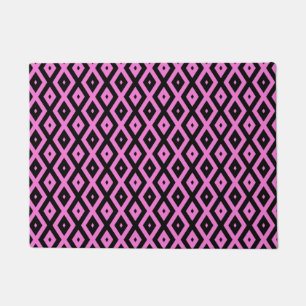Paillasson Motif en diamant rose et noir