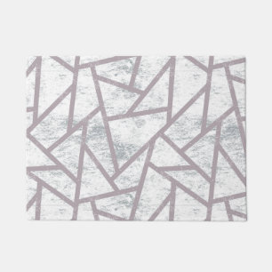 Paillasson Motif en mosaïque gris pâle