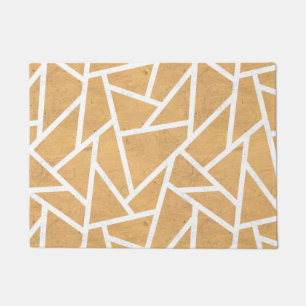 Paillasson Motif en mosaïque jaune et blanc