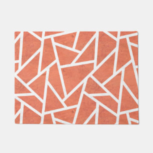 Paillasson Motif en mosaïque orange mandarin
