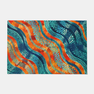 Paillasson Motif ethnique tribal onduleux de Boho