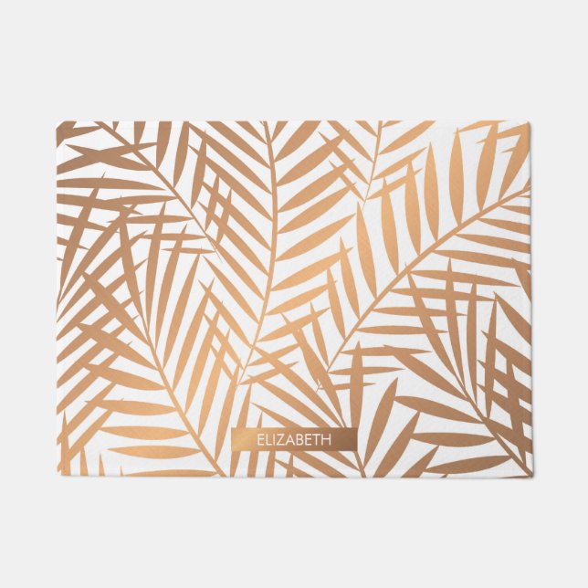 Paillasson Motif feuille de palmier d'or (Devant)