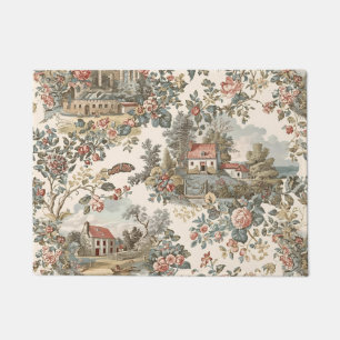 Paillasson Motif floral toile française de ferme rustique vin