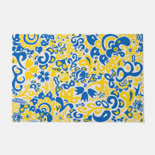 Paillasson Motif folklorique aux couleurs du drapeau ukrainie