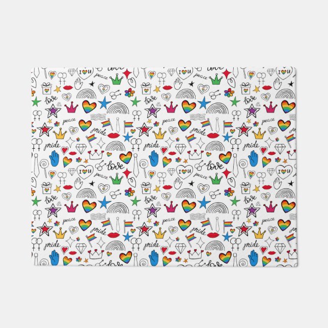 Paillasson Motif Gay pride Doodle (Devant)