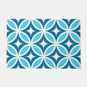 Paillasson Motif géométrique bleu moderne du milieu du siècle