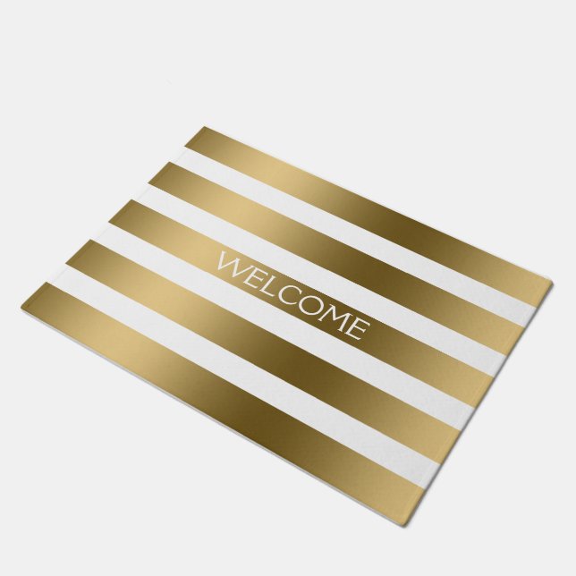 Paillasson Motif géométrique Gold et White (Incliné)