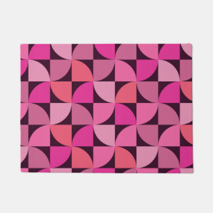 Paillasson Motif géométrique rose moderne du milieu du siècle