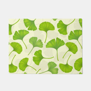 Paillasson Motif Ginkgo sur blanc